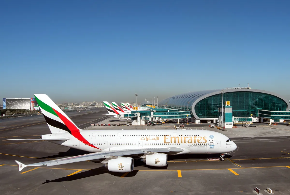 Emirates-Airbus-A380-aircraft-at-its-hub-at-Dubai-International-Airpor